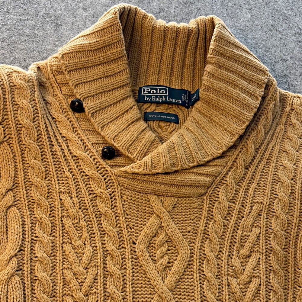 Vintage polo Ralph Lauren xxl Lambswool shawl collar sweater Quiet Luxury